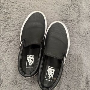 VANS off the wall Classic Slip-On Perforated Leather Shoe in Black
